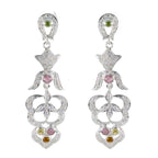 Tourmaline-Indian-Natcha-multiple-Stud-multicolor-Sterling-Silver-Earring