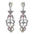 Tourmaline-Indian-Natcha-multiple-Stud-multicolor-Sterling-Silver-Earring