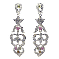 Tourmaline-Indian-Natcha-multiple-Stud-multicolor-Sterling-Silver-Earring