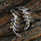 Tourmaline-Egyptian-Alice-multiple-Dangle-multicolor-925-Sterling-Silver-Earring