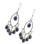 Turquoise-Middle-Eastern-Aurora-multiple-Dangle-Blue-Silver-Earring