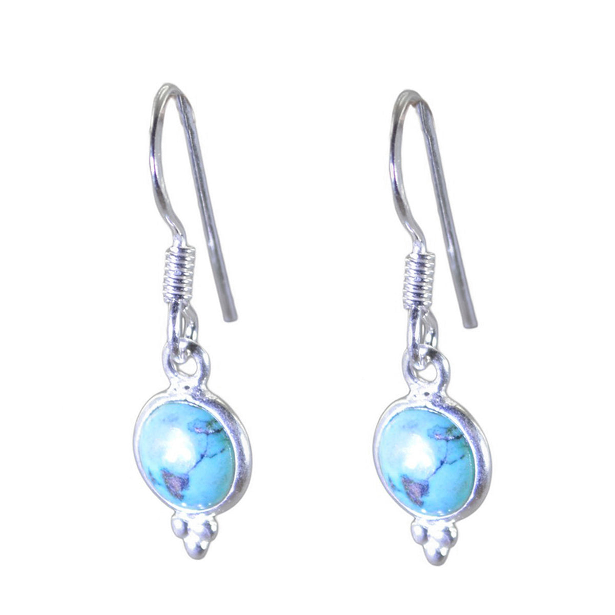 Turquoise-Mexican-Autumn-multiple-Dangle-Blue-92.5-Silver-Earring Immagine principale del prodotto