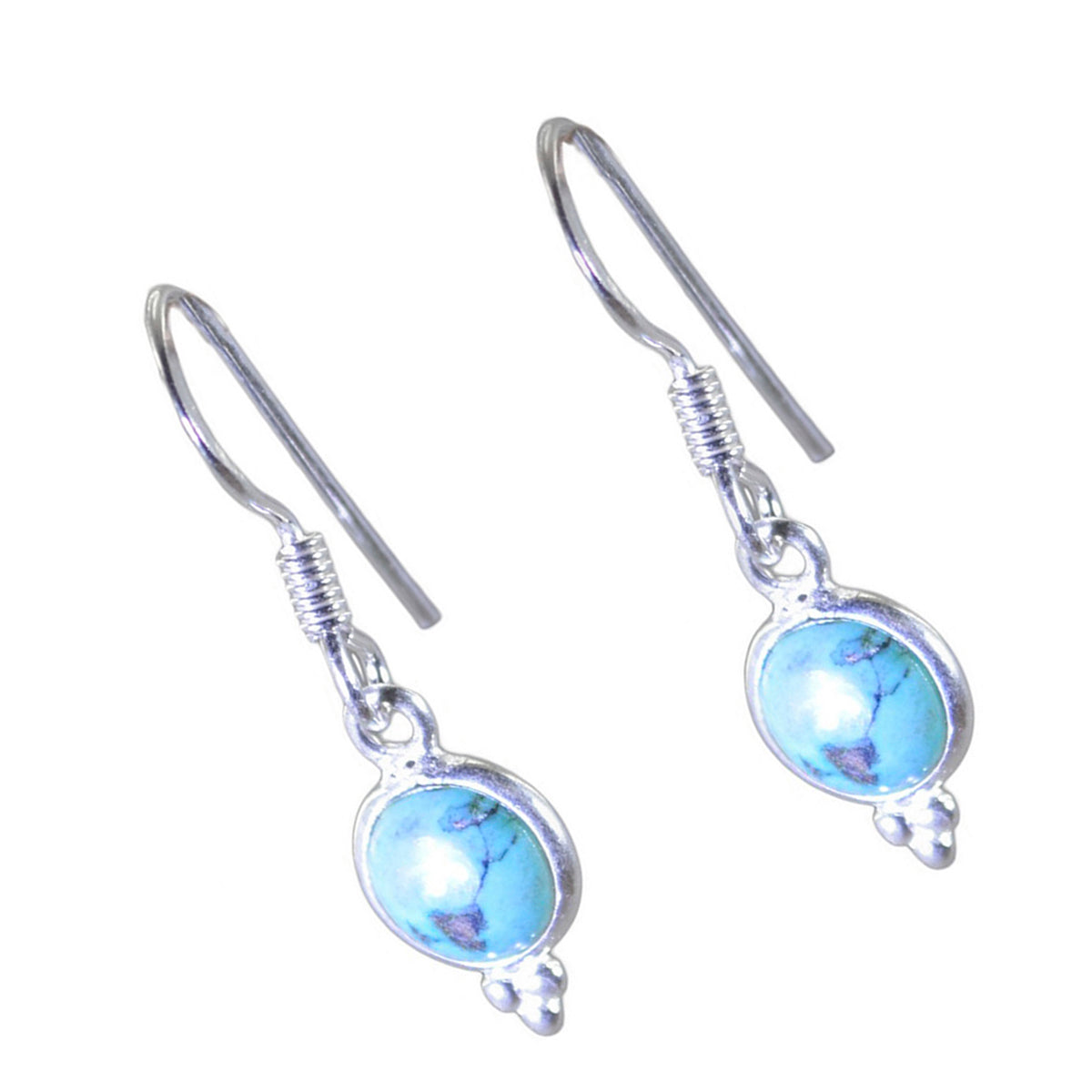 Orecchini pendenti multipli in argento 92,5 blu turchese messicano autunnale Immagine secondaria del prodotto