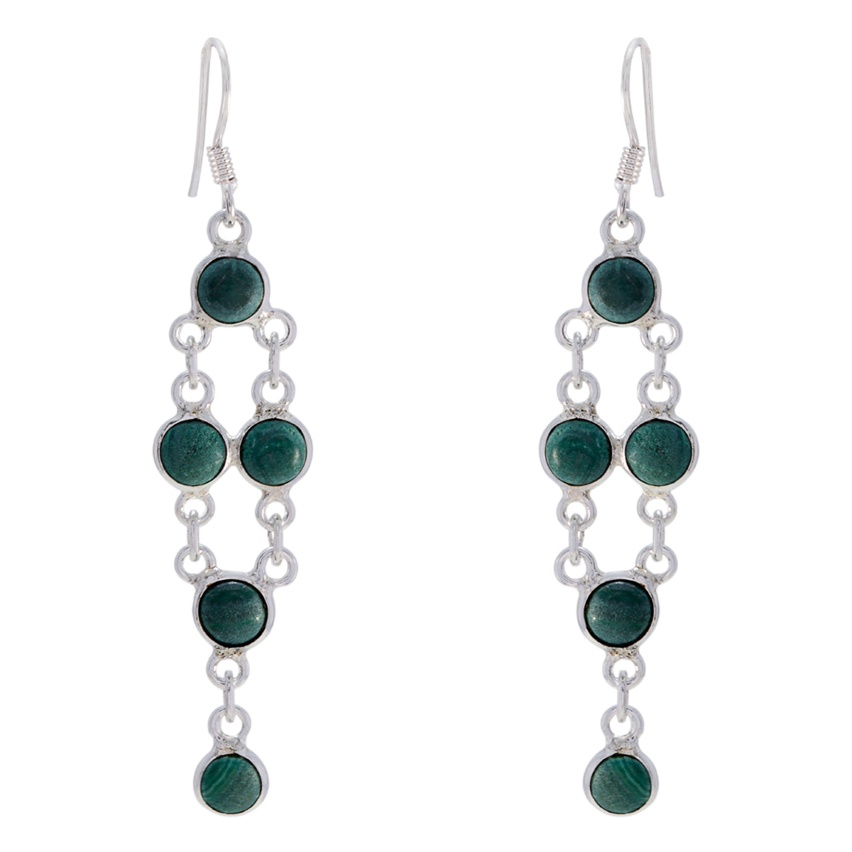 Turquoise-Russian-Camilla-multiple-Dangle-Blue-Silver-Earring Immagine principale del prodotto