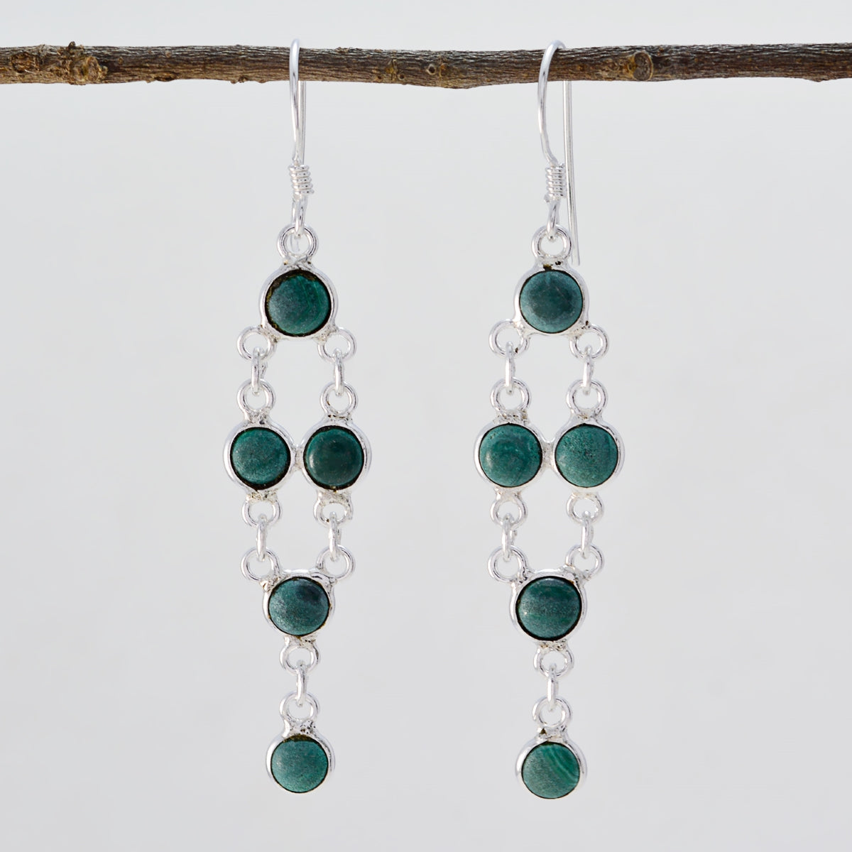 Turquoise-Russian-Camilla-multiple-Dangle-Blue-Silver-Earring