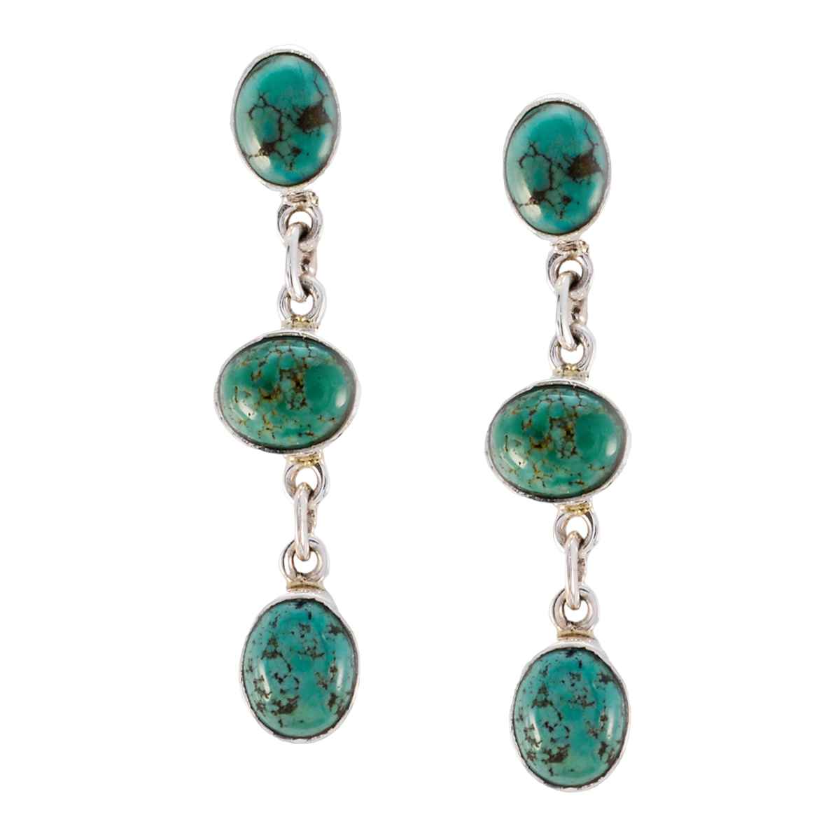 Turquoise-Spanish-Bella-multiple-Dangle-Blue-92.5-Silver-Earring