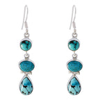 Turquoise-Russian-Genesis-multiple-Dangle-Blue-925-Sterling-Silver-Earring
