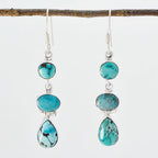 Turquoise-Russian-Genesis-multiple-Dangle-Blue-925-Sterling-Silver-Earring