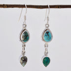 Turquoise-Latin-American-Bianca-multiple-Dangle-Blue-Silver-Earring