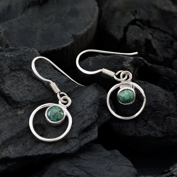Turquoise-Russian-Chloe-multiple-Dangle-Blue-Silver-Earring