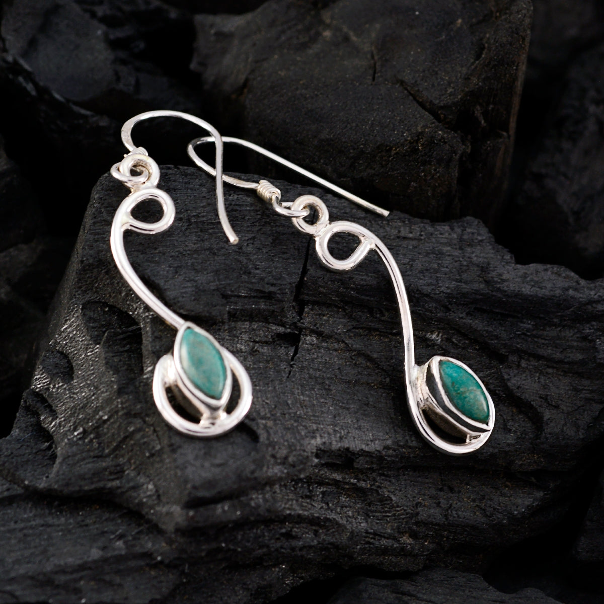 Turquoise-Australian-Milagros-multiple-Dangle-Blue-Sterling-Silver-Earring