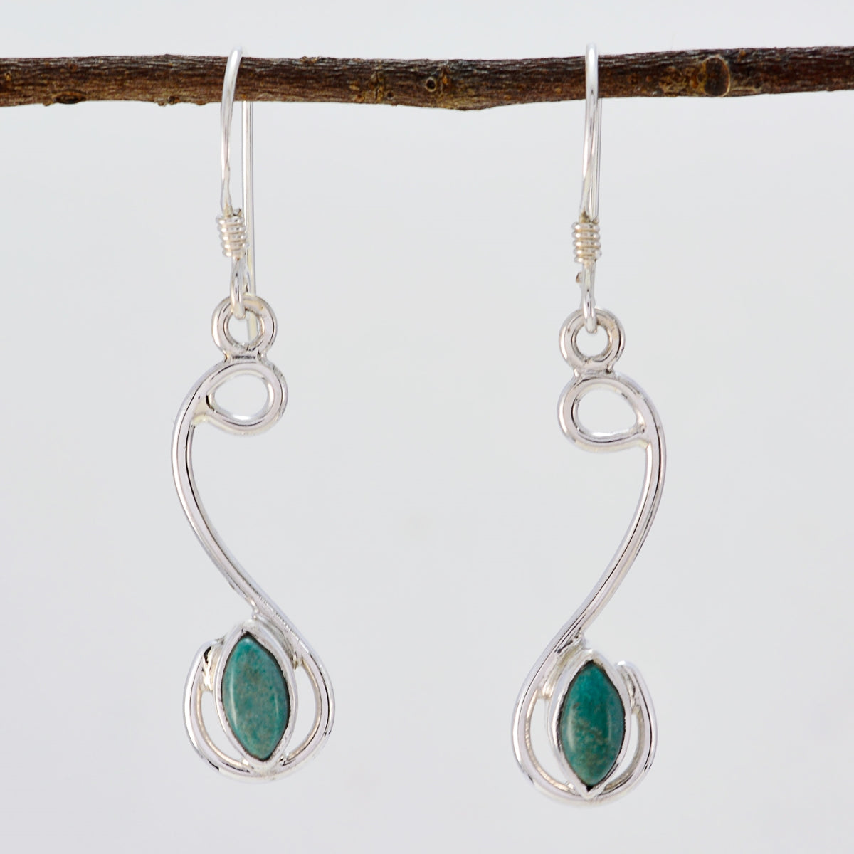 Turquoise-Australian-Milagros-multiple-Dangle-Blue-Sterling-Silver-Earring