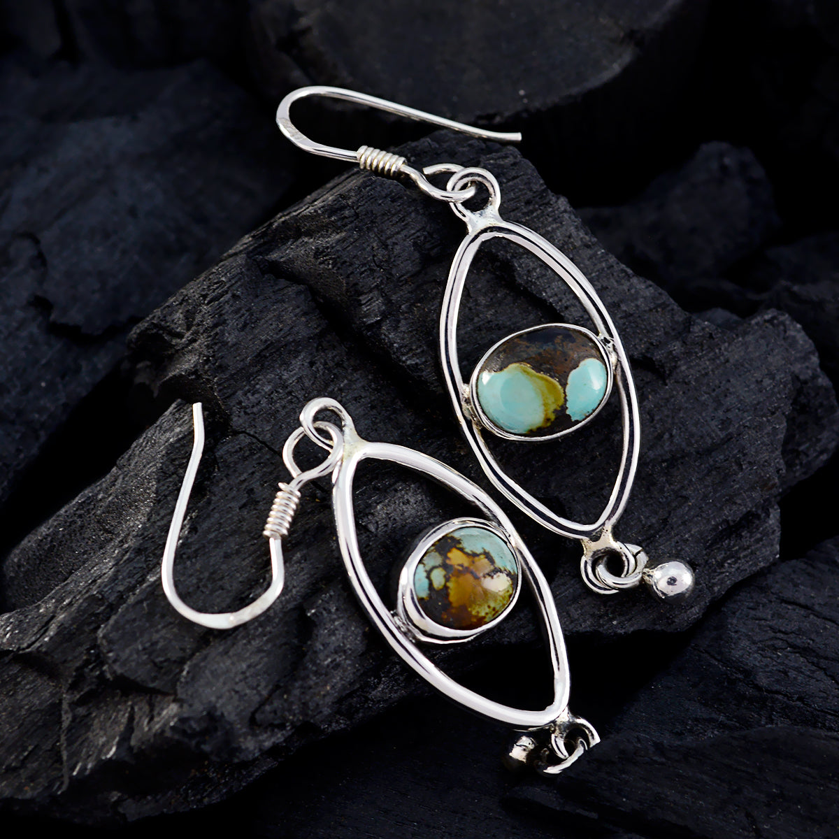 Turquoise-Mexican-Lili-multiple-Dangle-Blue-Silver-Earring