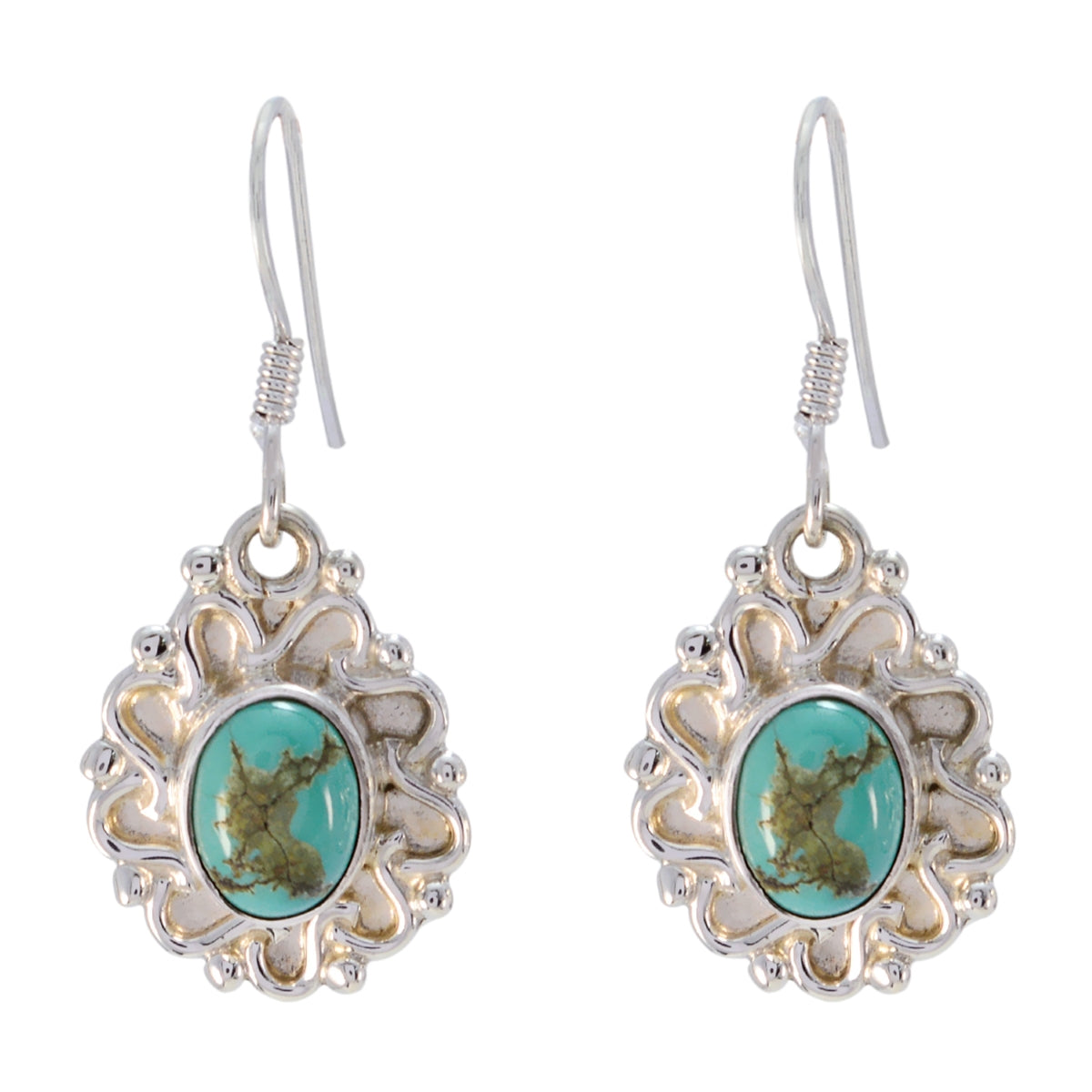 Turquoise-American-Eleanor-multiple-Dangle-Blue-Sterling-Silver-Earring