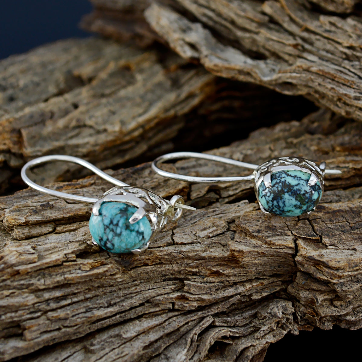 Turquoise Afrikaanse Mathilde meervoudige Dangle Blue 92,5 Zilveren Oorbel Secundaire afbeelding