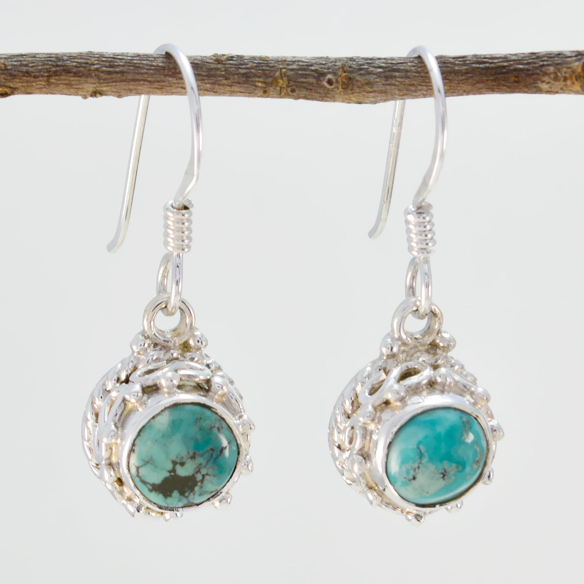 Turquoise Amerikaanse Natalie meervoudige Dangle Blue 925 Sterling Zilveren Oorbel Secundaire afbeelding