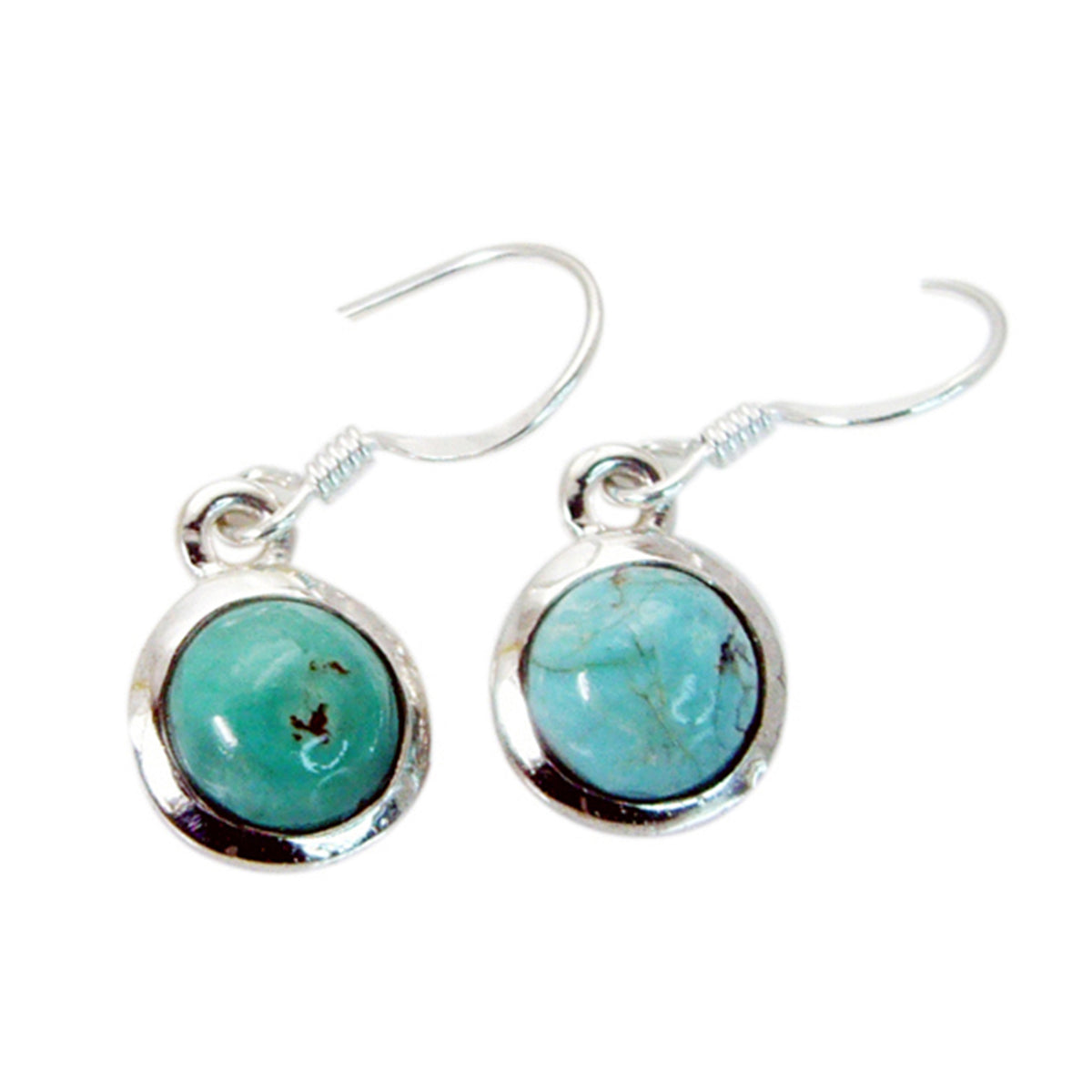 Turquoise-Turkish-Ella-Solitaire-Dangle-Blue-Silver-Earring Huvudsaklig produktbild