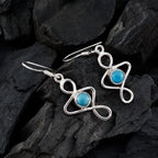 Turquoise-Italian-Ellie-Solitaire-Dangle-Blue-Sterling-Silver-Earring
