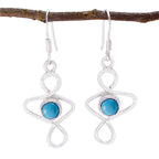 Turquoise-Italian-Ellie-Solitaire-Dangle-Blue-Sterling-Silver-Earring