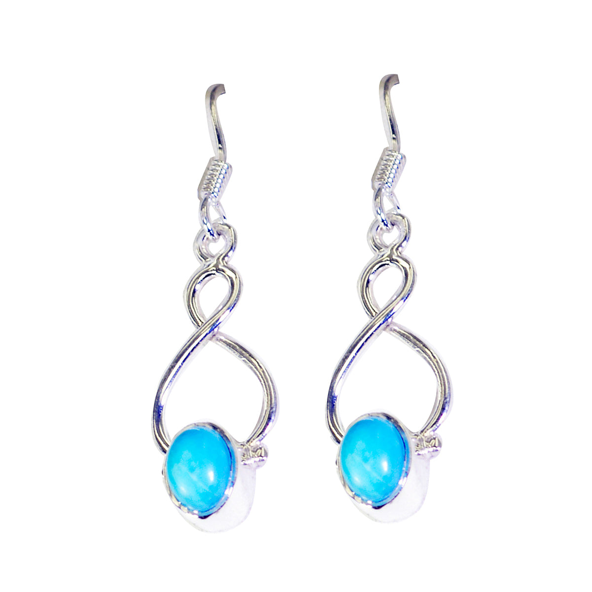 Turquoise-Mexican-Emily-Solitaire-Dangle-Blue-92.5-Silver-Earring メイン画像