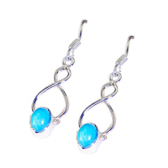 Turquoise-Mexican-Emily-Solitaire-Dangle-Blue-92.5-Silver-Earring
