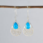 Turquoise-Indian-Lakshmi-multiple-Dangle-Blue-Silver-Earring