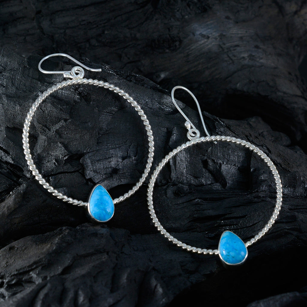 Turquoise-Australian-Wen-Solitaire-Dangle-multicolor-Silver-Earring