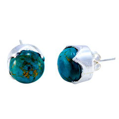 Turquoise-Latin-American-Evelyn-Solitaire-Stud-Blue-925-Silver-Earring