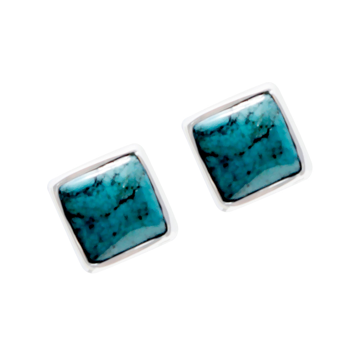 Turquoise Franse Freya Solitaire Stud Blauwe 92,5 Zilveren Oorbel Secundaire afbeelding