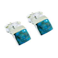 Turquoise-Spanish-Yuna-Solitaire-Stud-Blue-925-Sterling-Silver-Earring