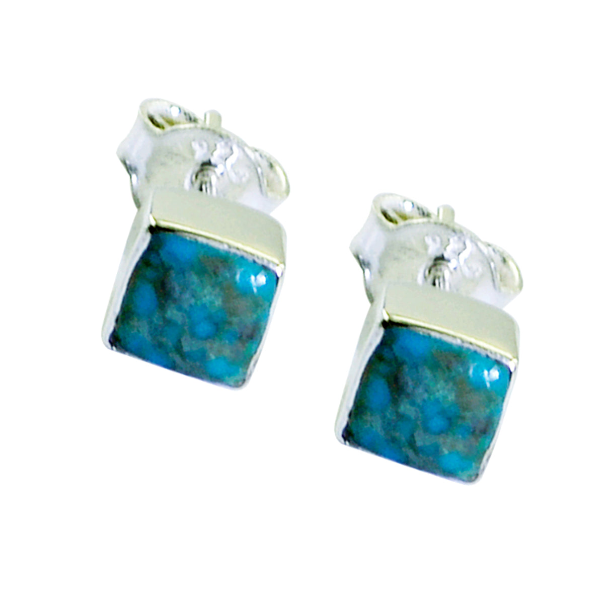 Turquoise-Spanish-Yuna-Solitaire-Stud-Blue-925-Sterling-Silver-Earring