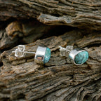 Turquoise-German-Genesis-Solitaire-Stud-Blue-Silver-Earring