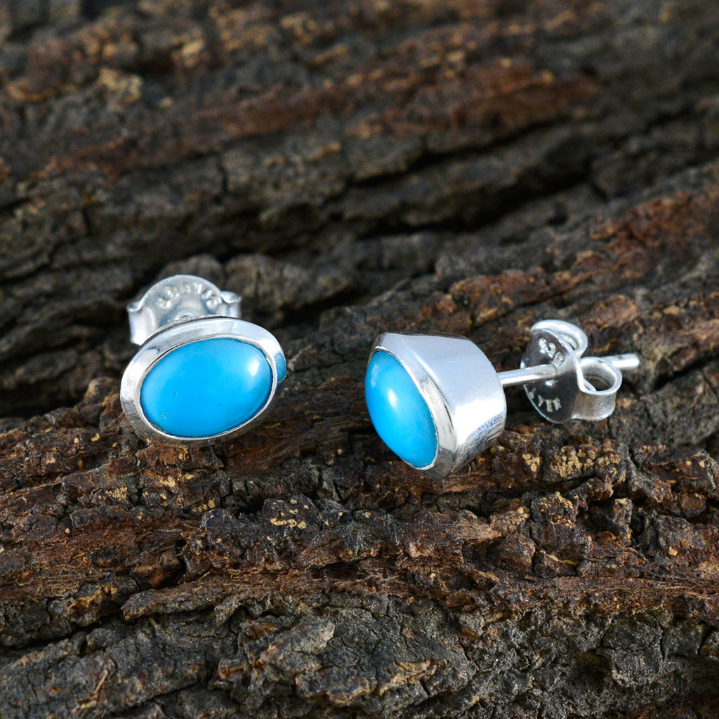 Turquoise-Korean-Charlotte-Solitaire-Stud-multicolor-925-Sterling-Silver-Earring