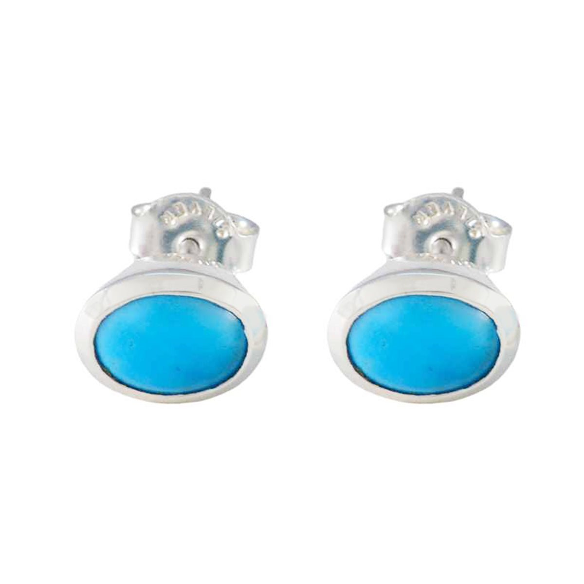 Turquoise-Korean-Charlotte-Solitaire-Stud-multicolor-925-Sterling-Silver-Earring