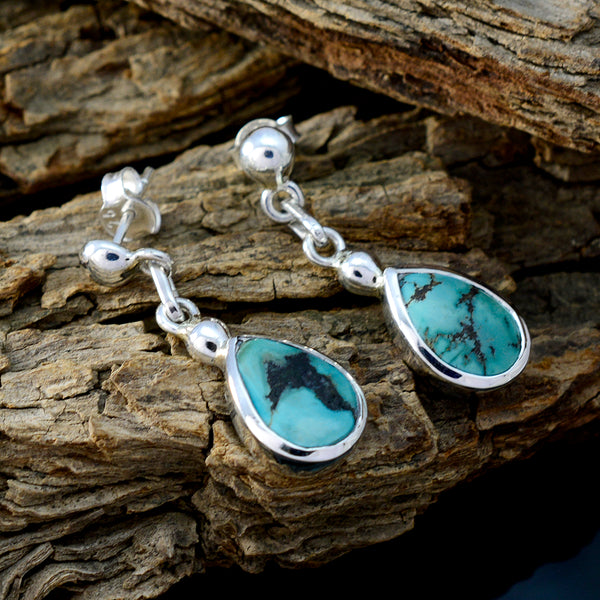 Turquoise-African-Giulia-Solitaire-Stud-Blue-925-Silver-Earring