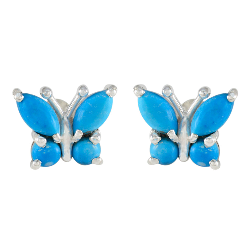 Turquoise-Mexican-Isabel-quarter-Stud-multicolor-Sterling-Silver-Earring