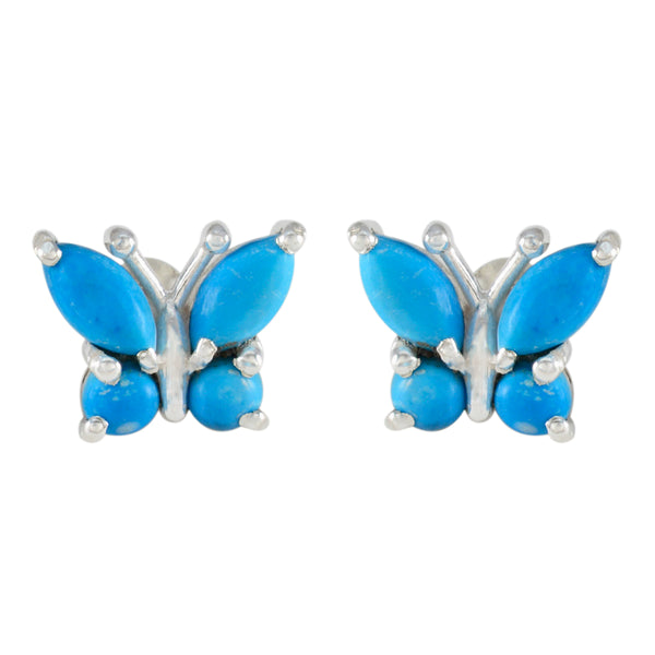 Turquoise-Mexican-Isabel-quarter-Stud-multicolor-Sterling-Silver-Earring