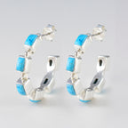 Turquoise-Korean-Autumn-multiple-Stud-Blue-92.5-Silver-Earring