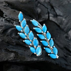 Turquoise-Mexican-Maya-multiple-Stud-Blue-Silver-Earring