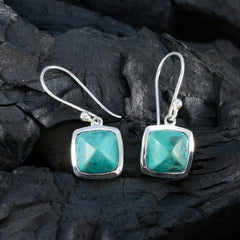 Turquoise-Italian-Ling-Solitaire-Dangle-Blue-Sterling-Silver-Earring