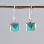 Turquoise-Italian-Ling-Solitaire-Dangle-Blue-Sterling-Silver-Earring