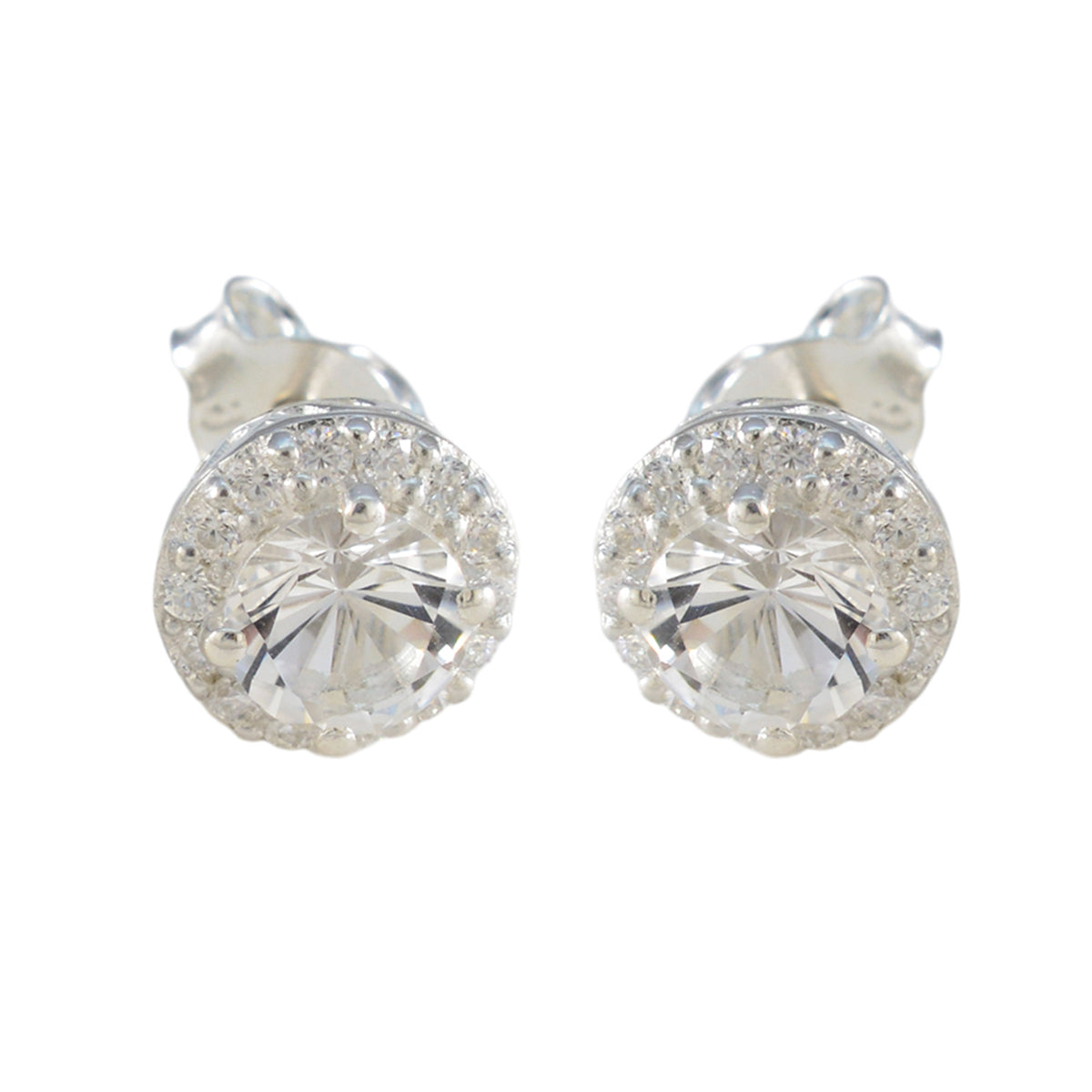 Cubic-Zirconia-American-Lourdes-multiple-Stud-White-92.5-Silver-Earring Image principale du produit