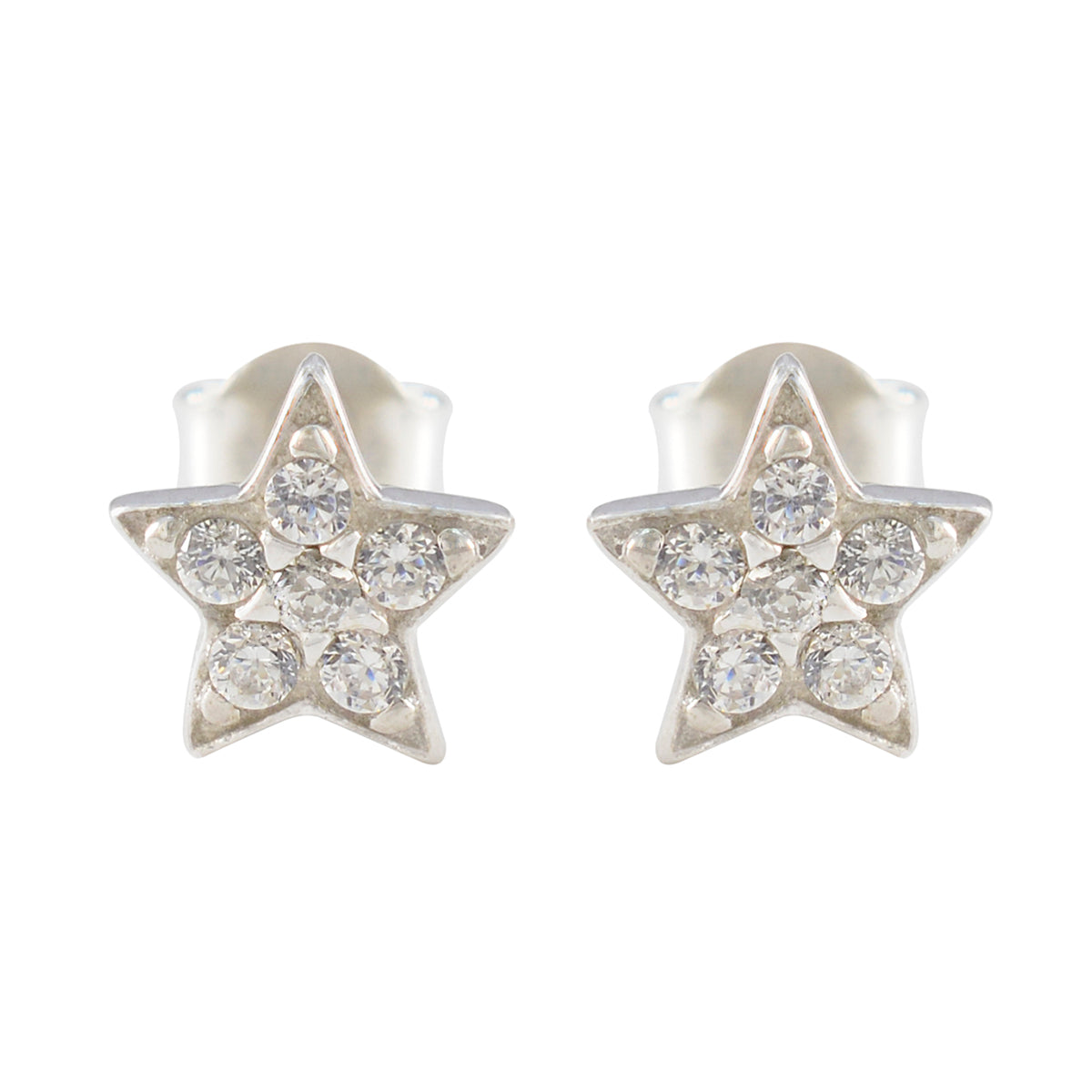 Cubic-Zirconia-American-María-multiple-Stud-White-925-Sterling-Silver-Earring