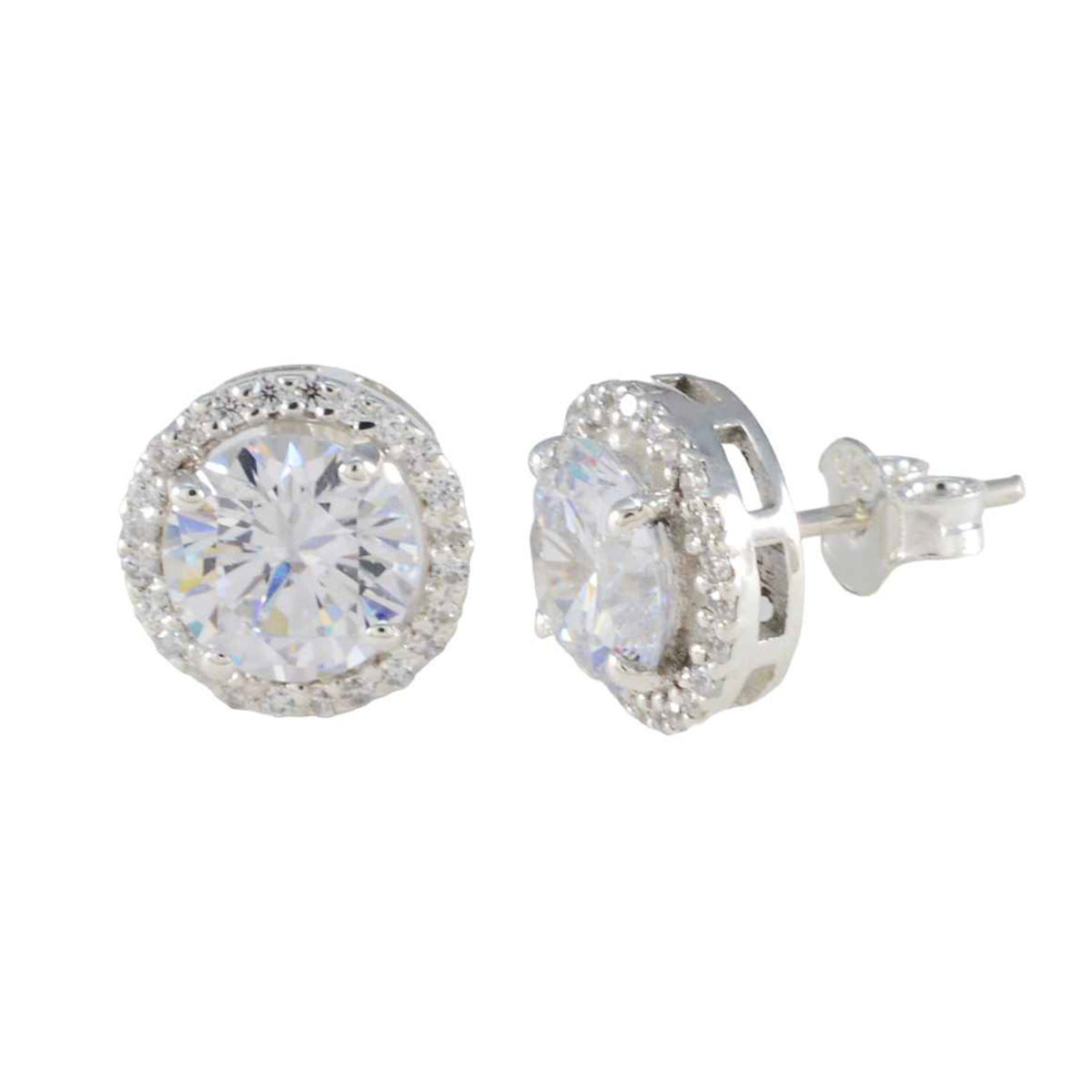 White-CZ-Japanese-Julia-multiple-Stud-White-Sterling-Silver-Earring