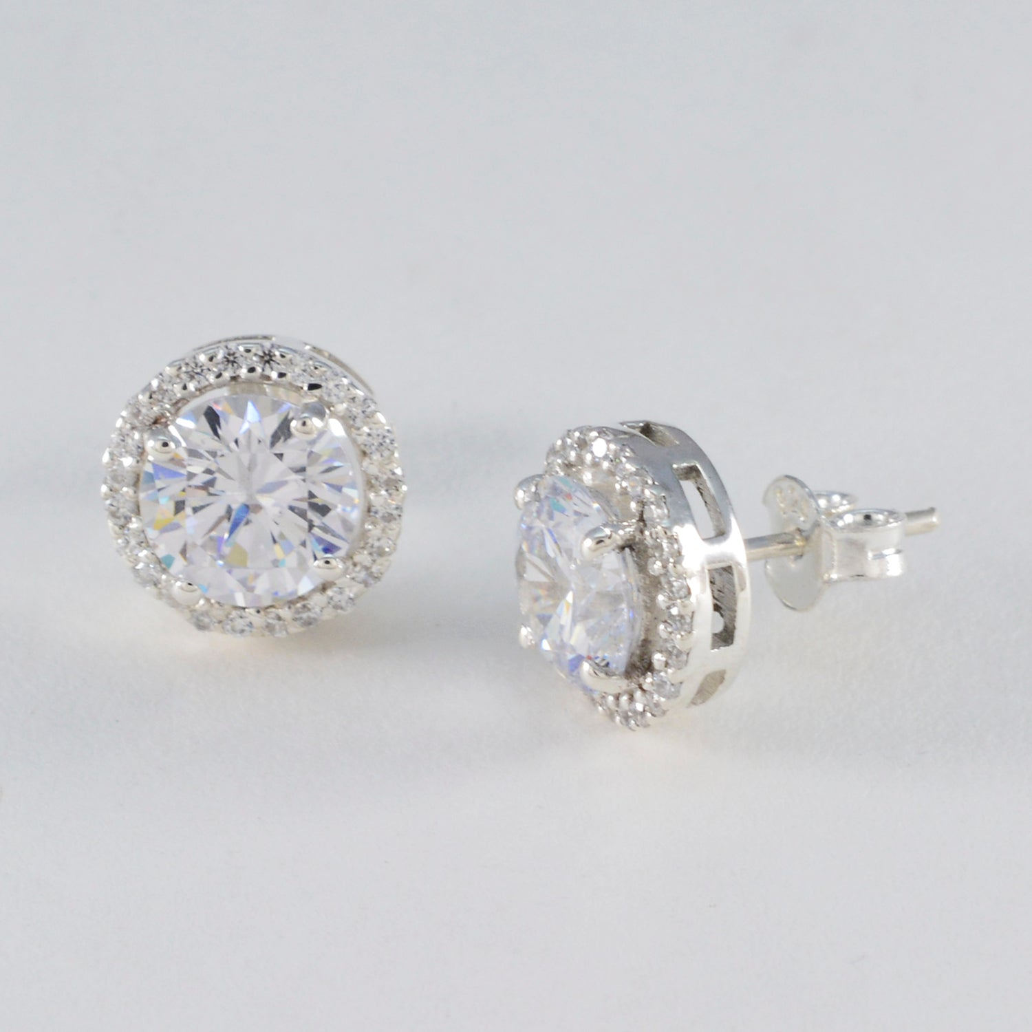 White-CZ-Japanese-Julia-multiple-Stud-White-Sterling-Silver-Earring