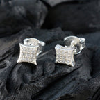 Cubic-Zirconia-Korean-Lucia-multiple-Stud-White-Sterling-Silver-Earring