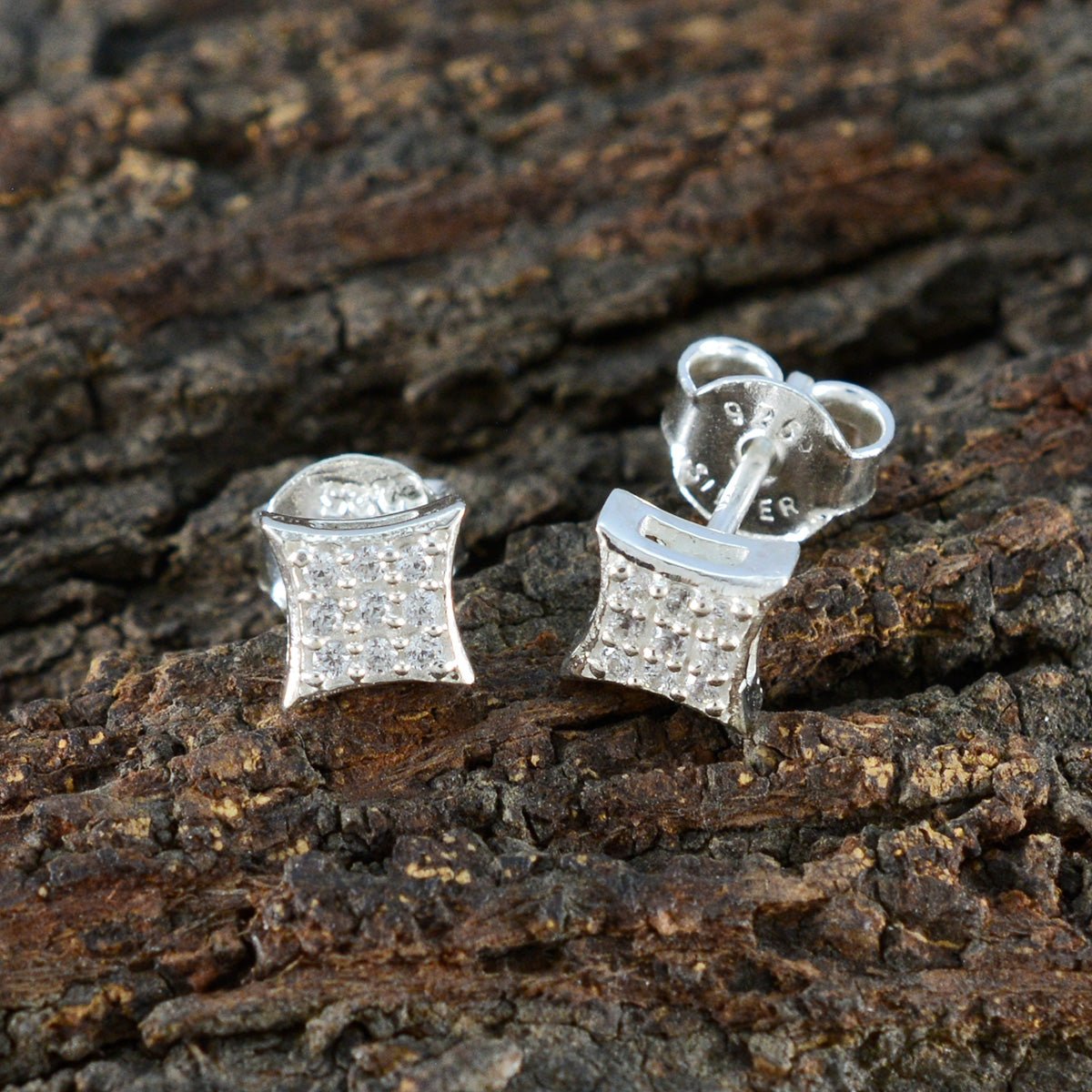 Cubic-Zirconia-Korean-Lucia-multiple-Stud-White-Sterling-Silver-Earring