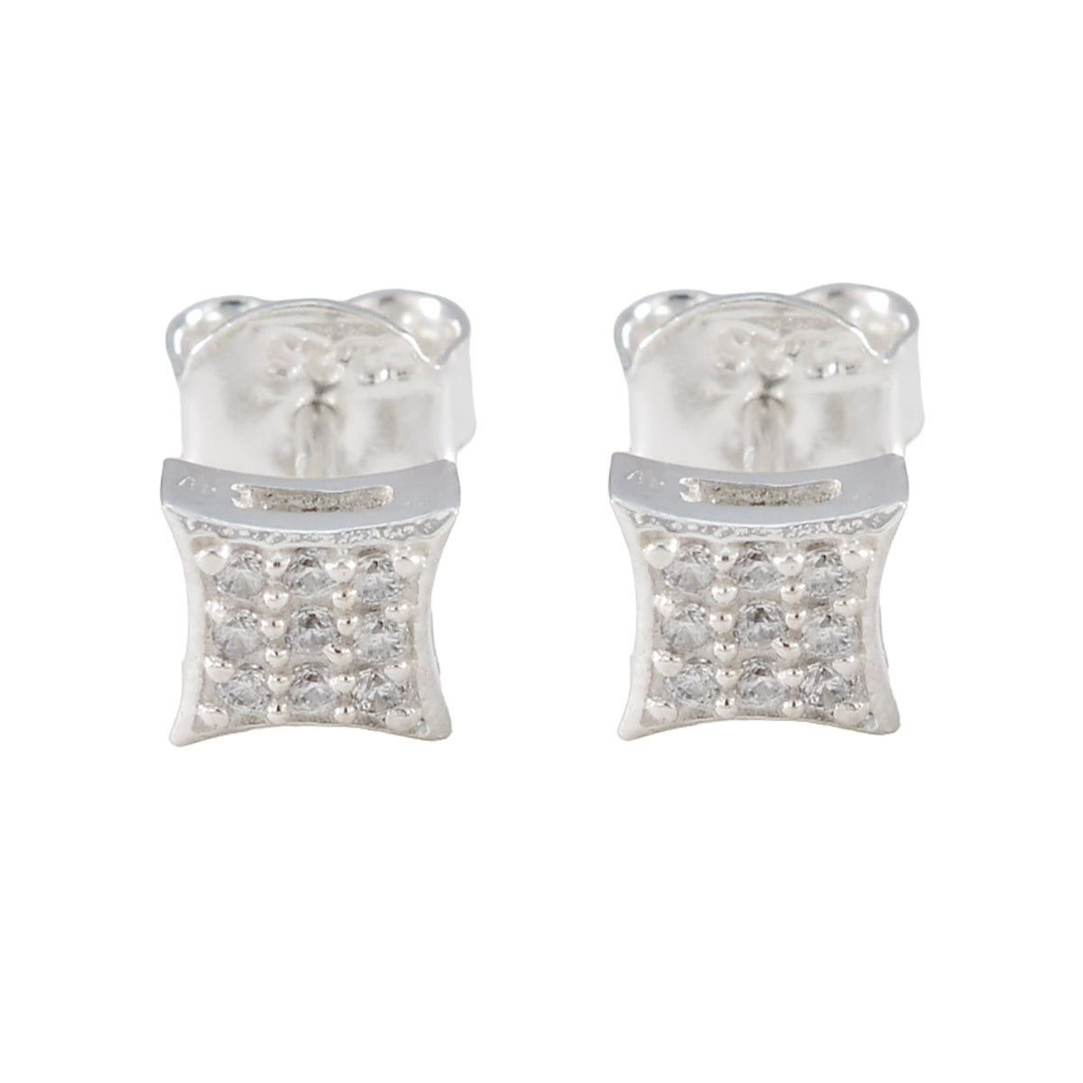 Cubic-Zirconia-Korean-Lucia-multiple-Stud-White-Sterling-Silver-Earring