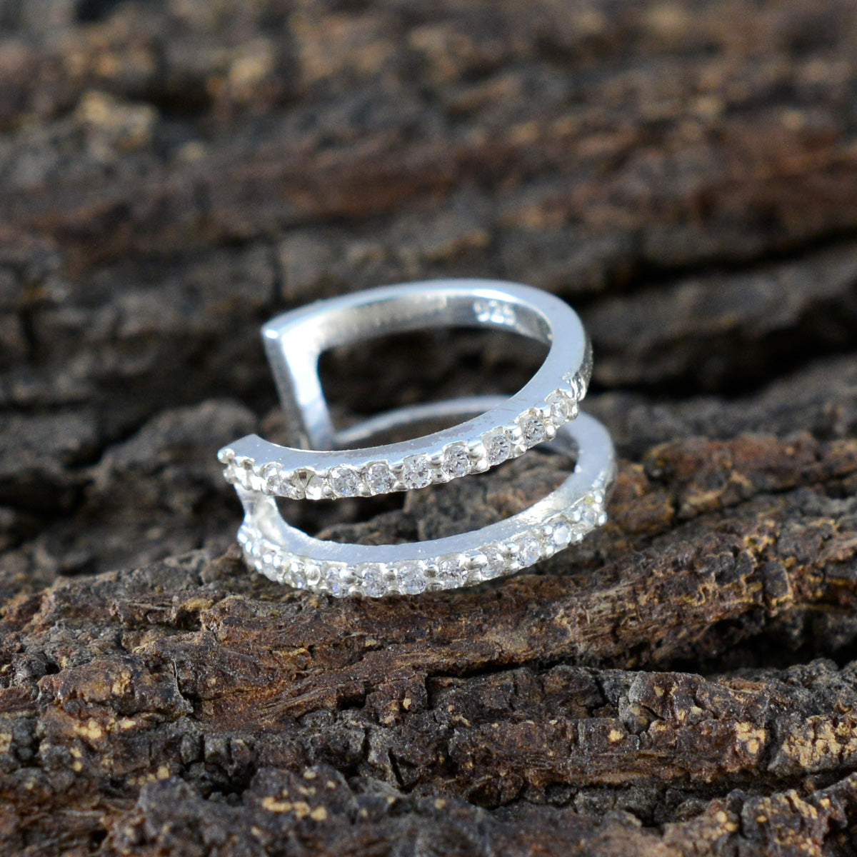 Cubic-Zirconia-French-Patricia-multiple-Stud-White-Silver-Earring