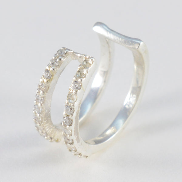 Cubic-Zirconia-French-Patricia-multiple-Stud-White-Silver-Earring